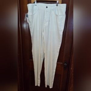 New Men's Cubavera White Linen Blend Pants Size 36x34